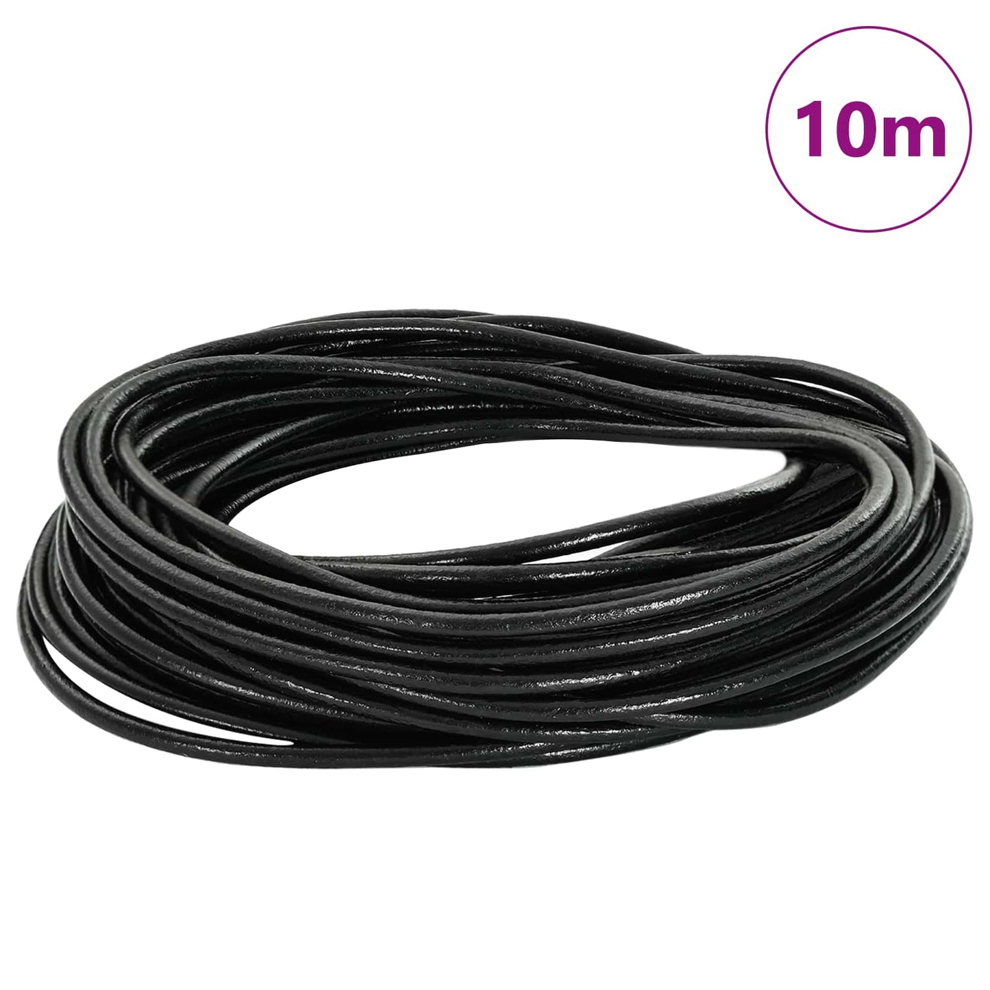 Leather Cord Black Ø2.5 mm x 10 m Leather