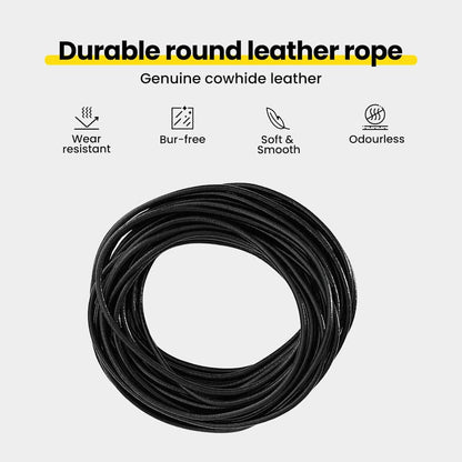 Leather Cord Black Ø2.5 mm x 50 m Leather