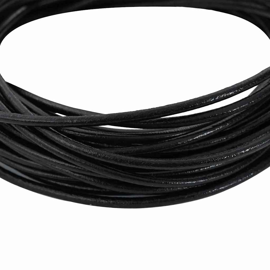 Leather Cord Black Ø3 mm x 10 m Leather