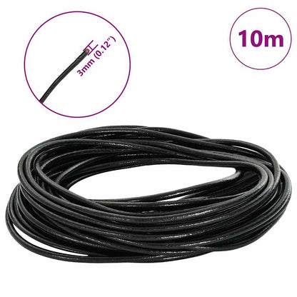 Leather Cord Black Ø3 mm x 10 m Leather