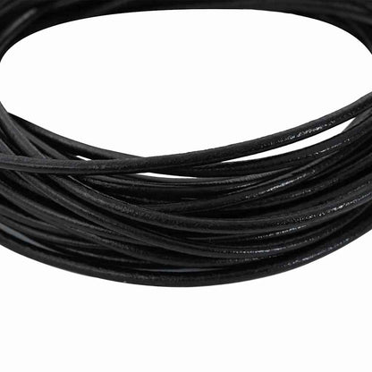 Leather Cord Black Ø3 mm x 50 m Leather