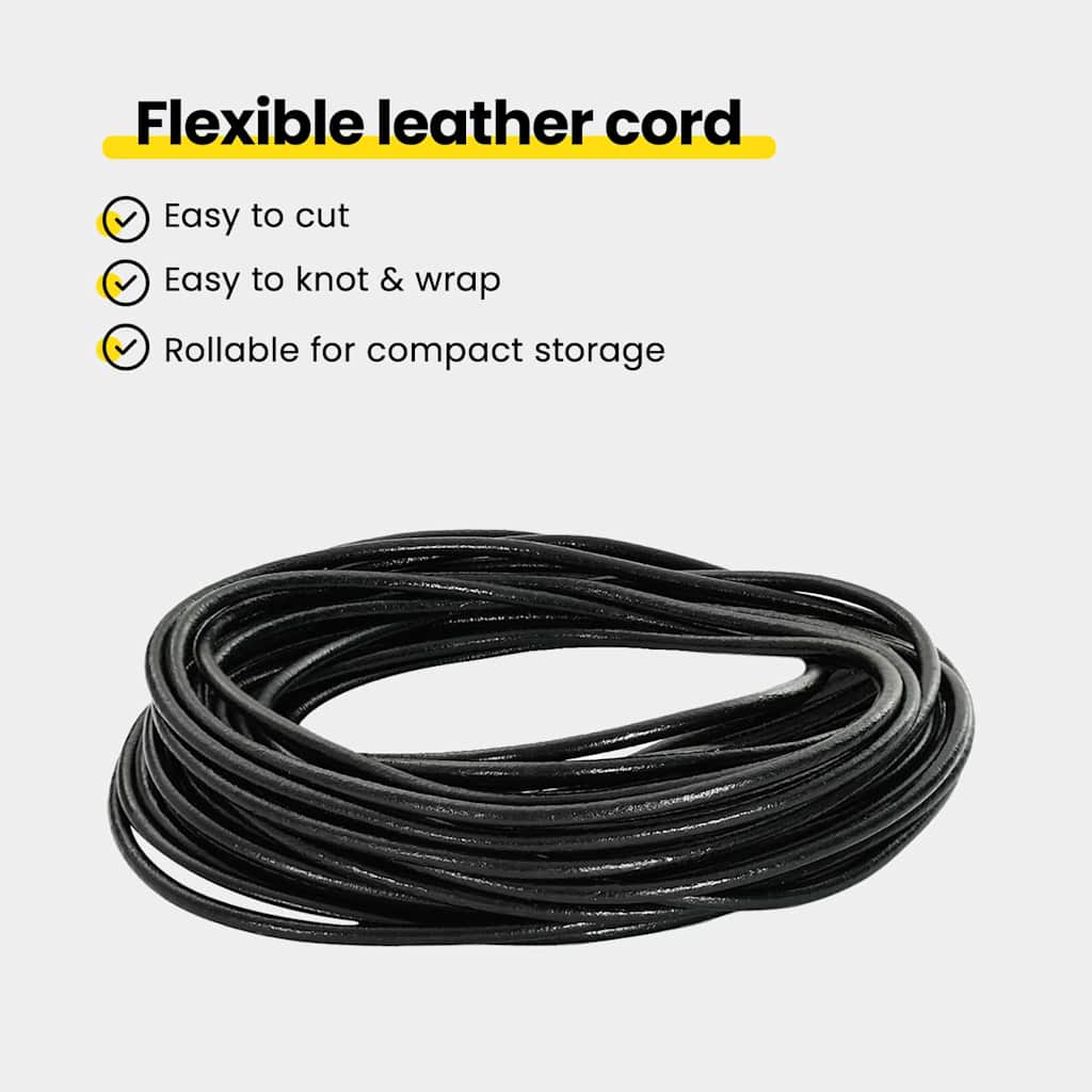 Leather Cord Black Ø3 mm x 50 m Leather