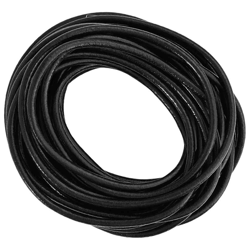 Leather Cord Black Ø4 mm x 5 m Leather