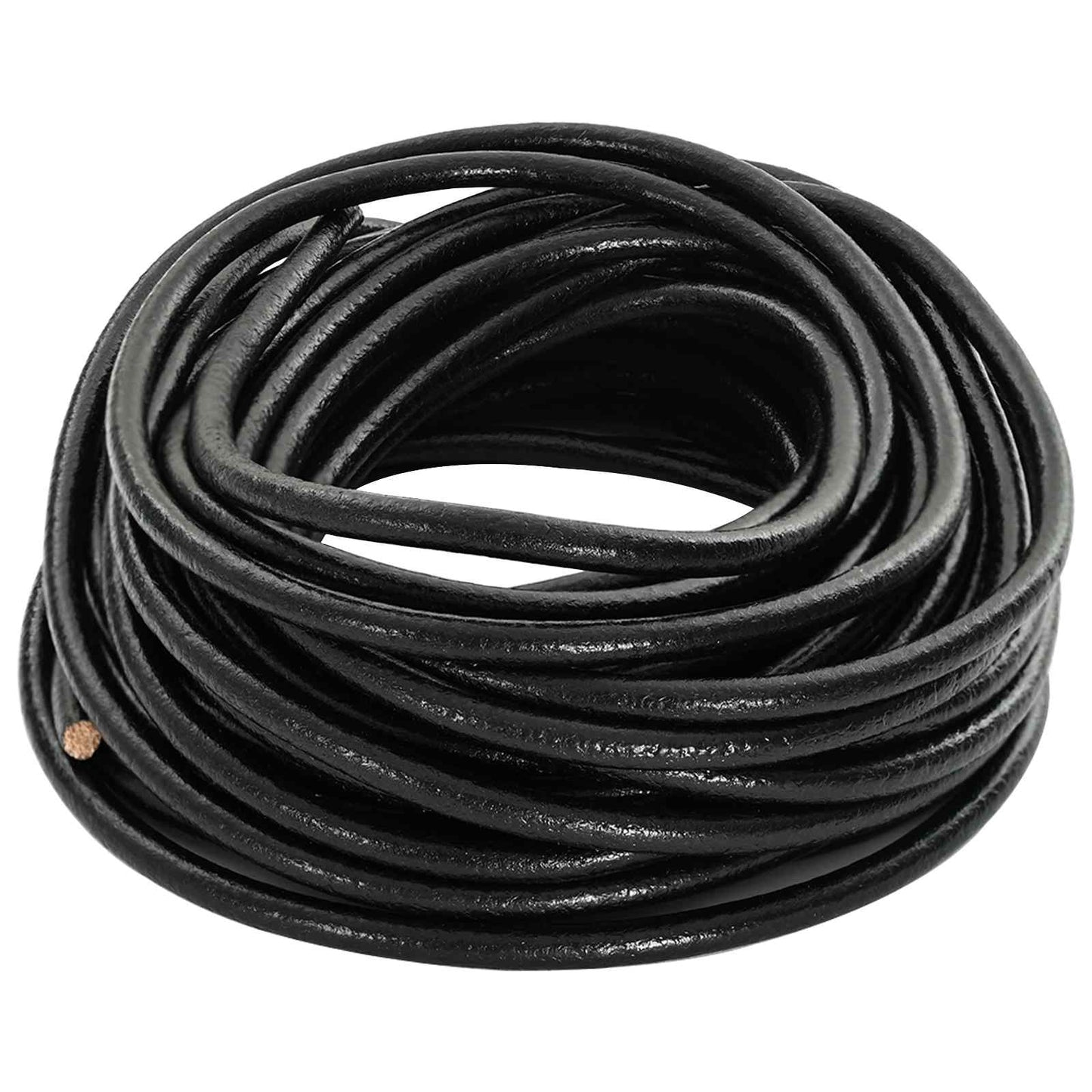 Leather Cord Black Ø4 mm x 50 m Leather