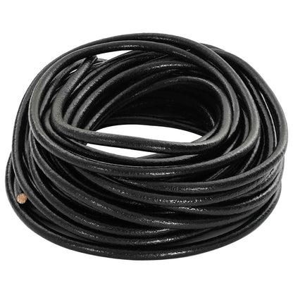 Leather Cord Black Ø4 mm x 50 m Leather