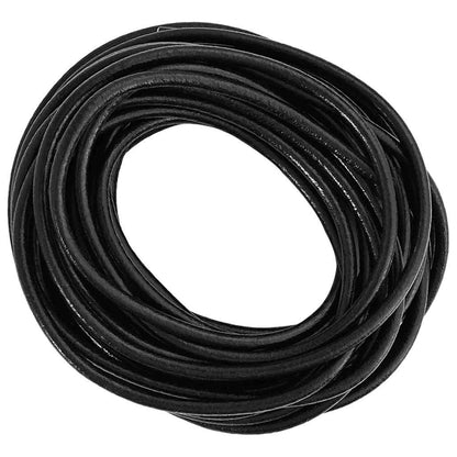 Leather Cord Black Ø4 mm x 50 m Leather