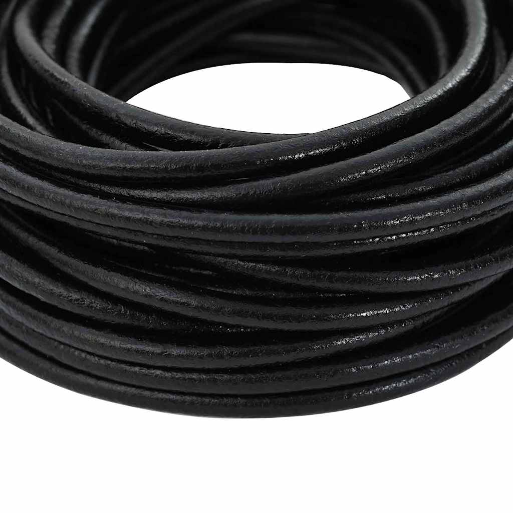 Leather Cord Black Ø5 mm x 5 m Leather