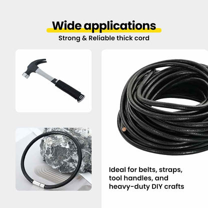 Leather Cord Black Ø5 mm x 10 m Leather