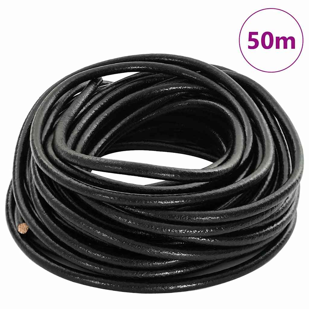 Leather Cord Black Ø5 mm x 50 m Leather
