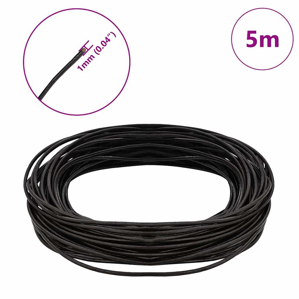 Leather Cord Dark Brown Ø1 mm x 5 m Leather