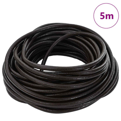 Leather Cord Dark Brown Ø5 mm x 5 m Leather
