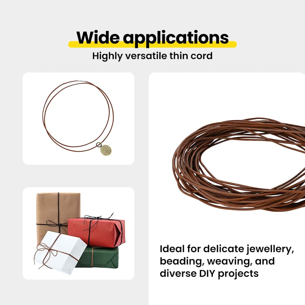 Leather Cord Light Brown Ø1.5 mm x 5 m Leather