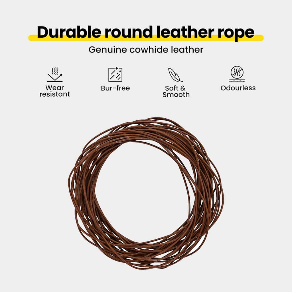 Leather Cord Light Brown Ø1.5 mm x 50 m Leather
