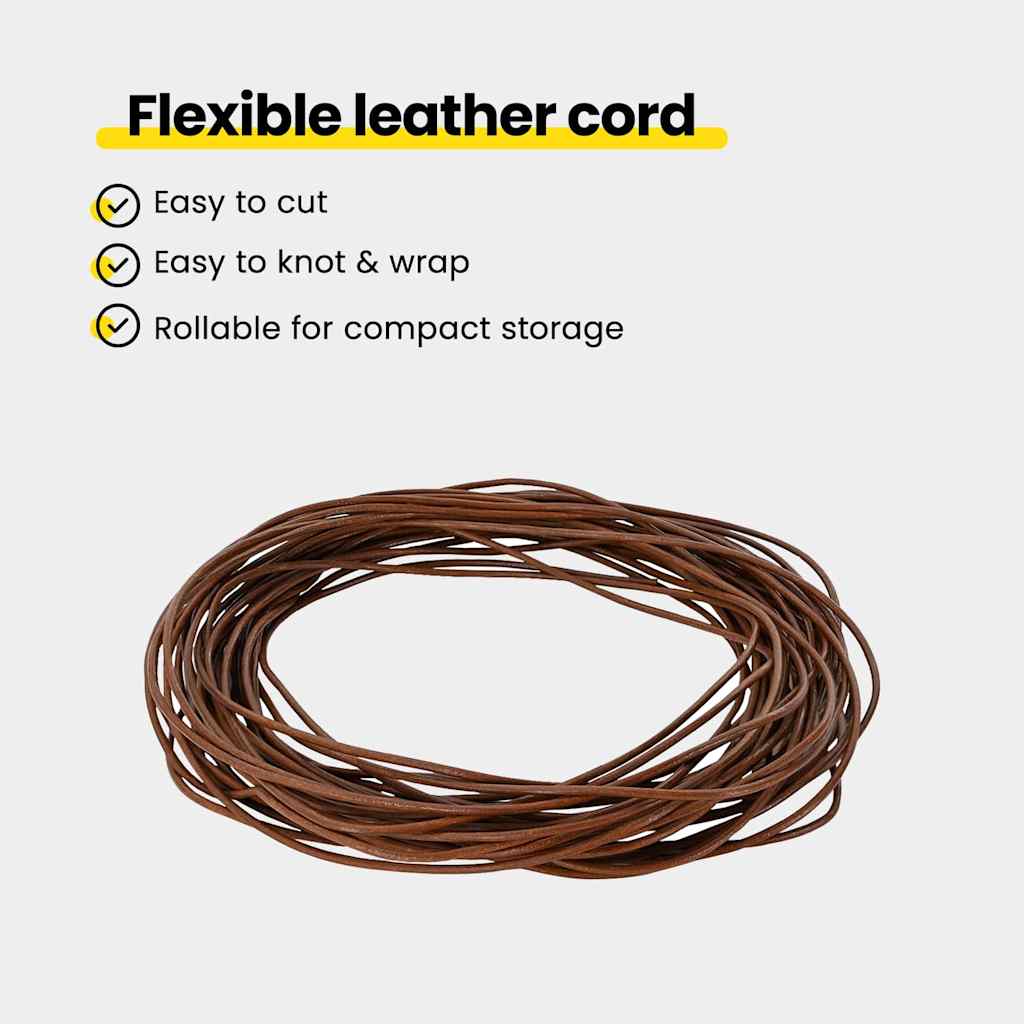 Leather Cord Light Brown Ø2 mm x 10 m Leather