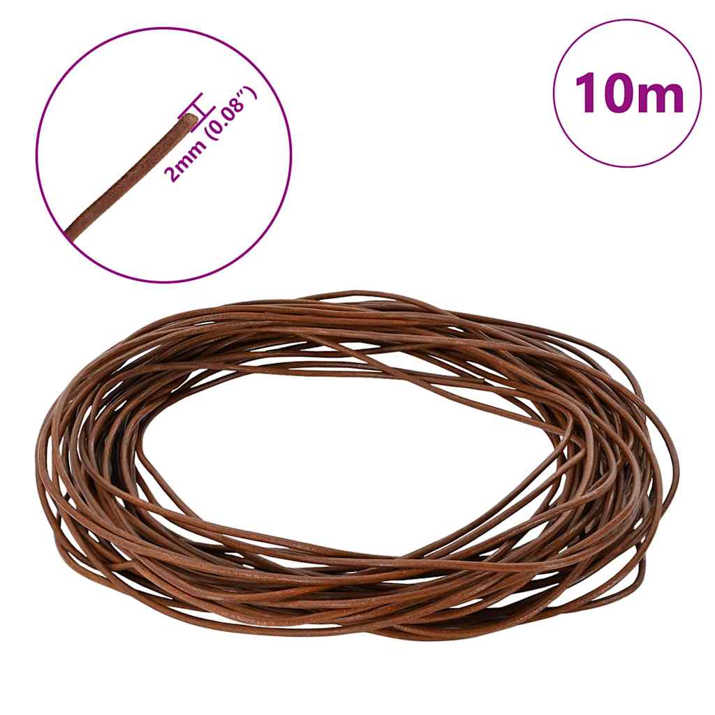 Leather Cord Light Brown Ø2 mm x 10 m Leather