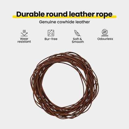 Leather Cord Light Brown Ø2 mm x 50 m Leather