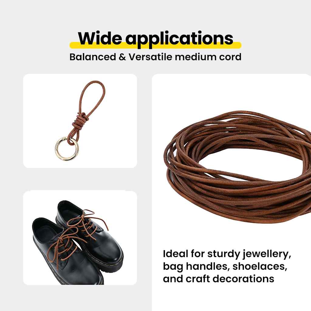 Leather Cord Light Brown Ø2.5 mm x 50 m Leather
