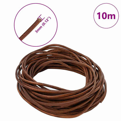 Leather Cord Light Brown Ø3 mm x 10 m Leather