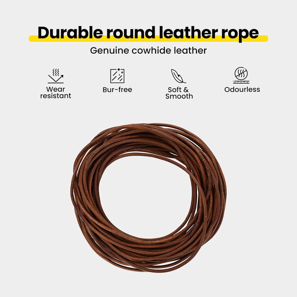 Leather Cord Light Brown Ø3 mm x 50 m Leather