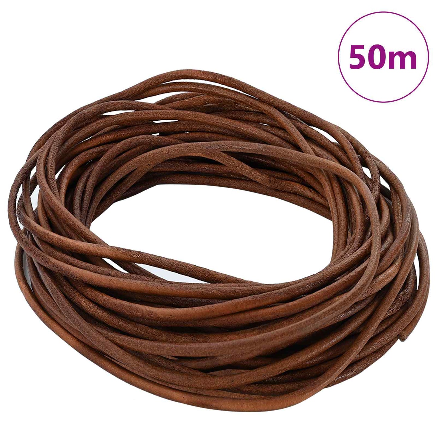 Leather Cord Light Brown Ø3 mm x 50 m Leather
