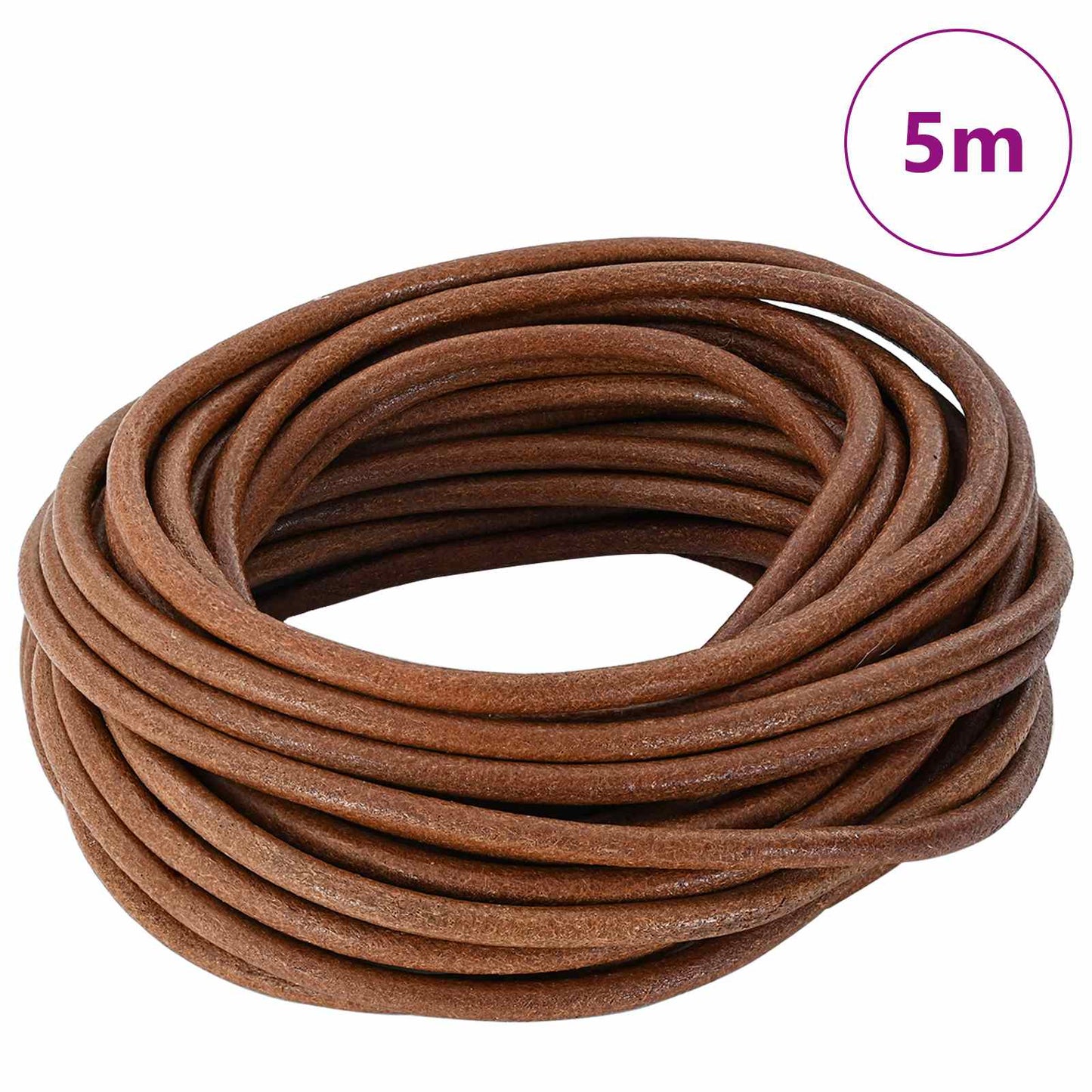 Leather Cord Light Brown Ø4 mm x 5 m Leather