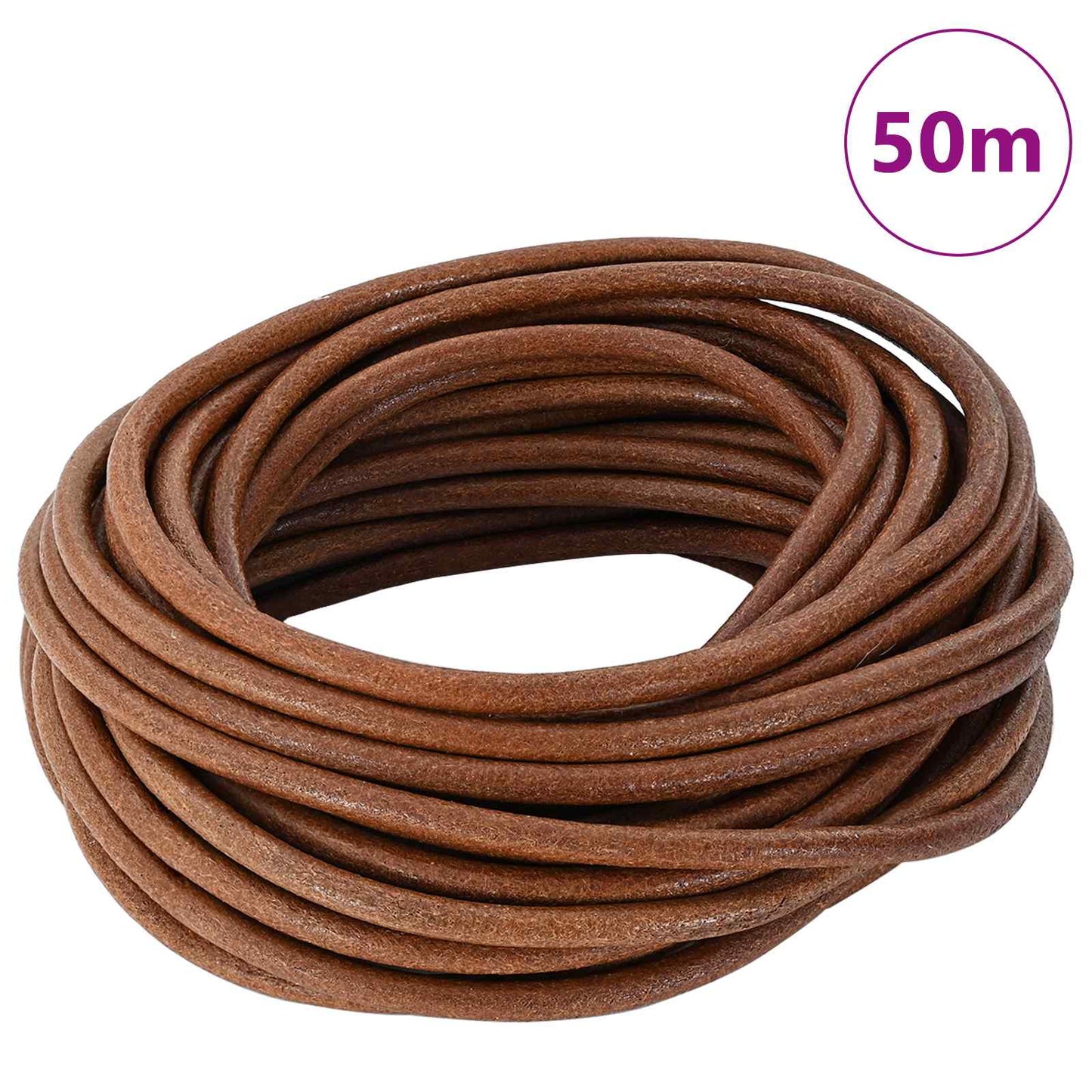 Leather Cord Light Brown Ø4 mm x 50 m Leather