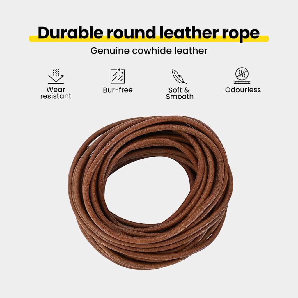 Leather Cord Light Brown Ø5 mm x 50 m Leather