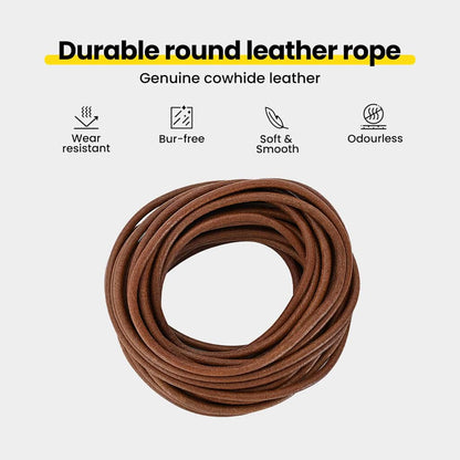 Leather Cord Light Brown Ø5 mm x 50 m Leather