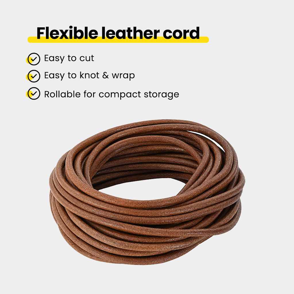 Leather Cord Light Brown Ø5 mm x 50 m Leather