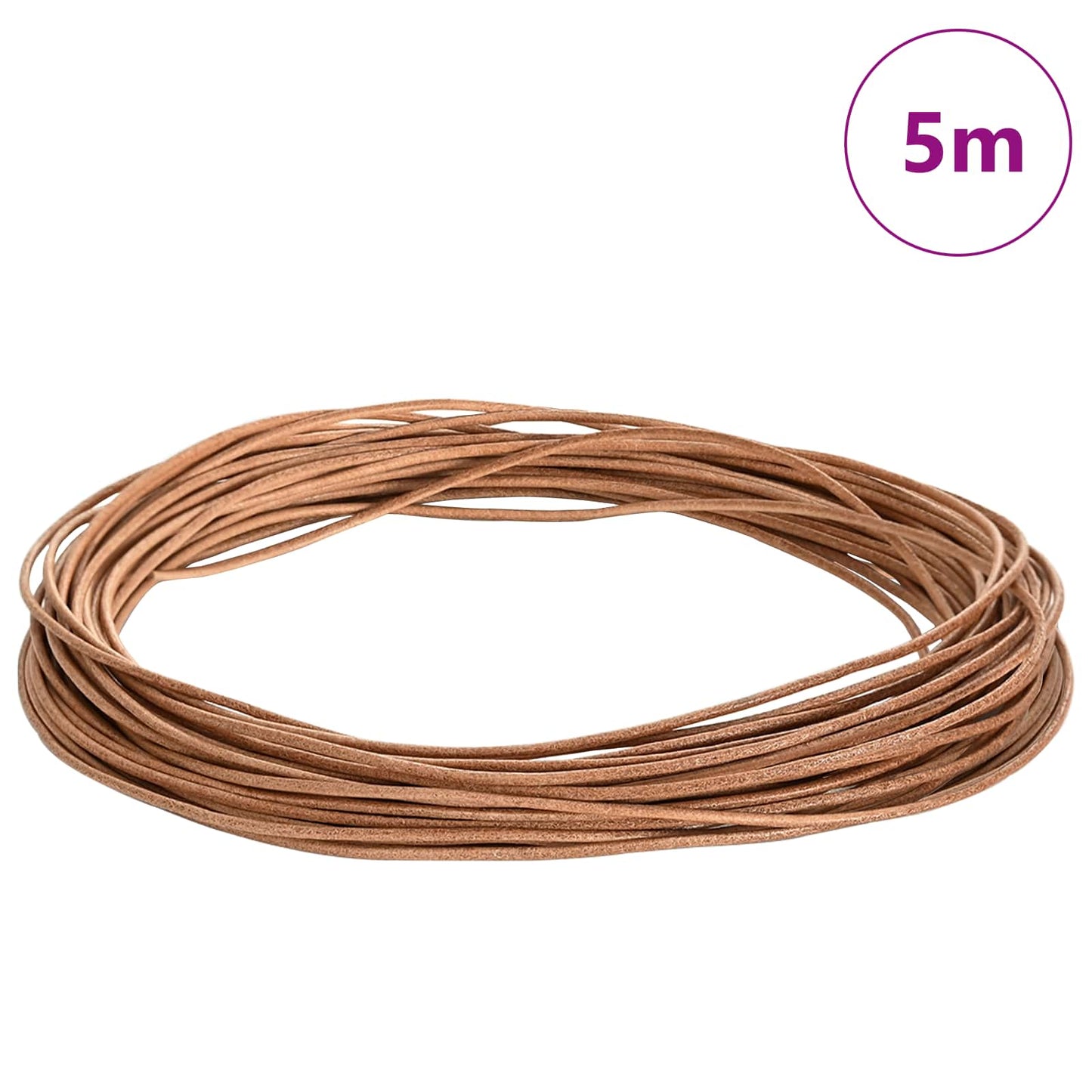 Leather Cord Brown Ø1 mm x 5 m Leather