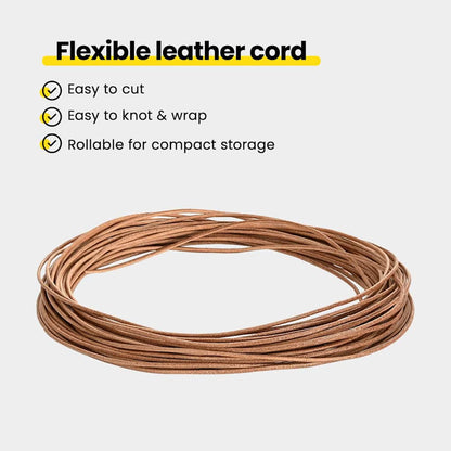 Leather Cord Brown Ø1 mm x 10 m Leather