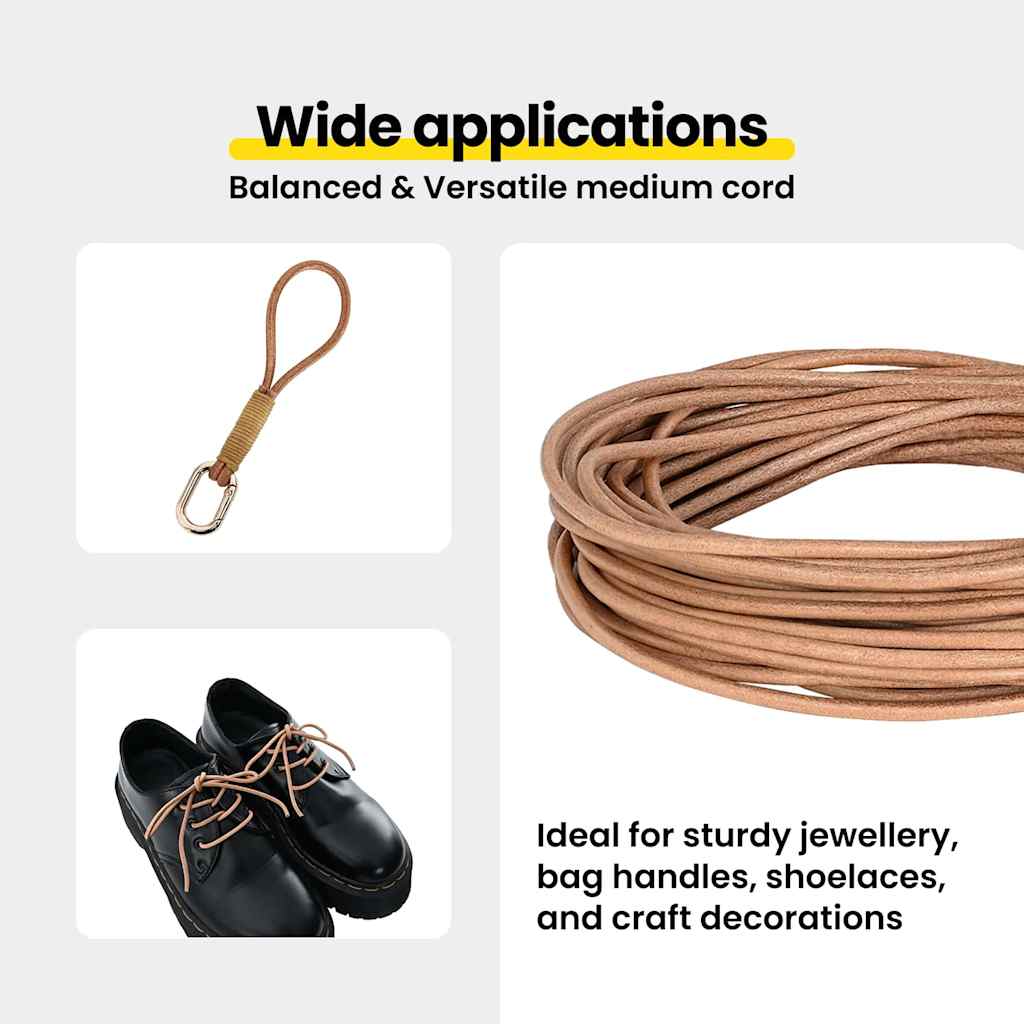 Leather Cord Brown Ø2.5 mm x 50 m Leather