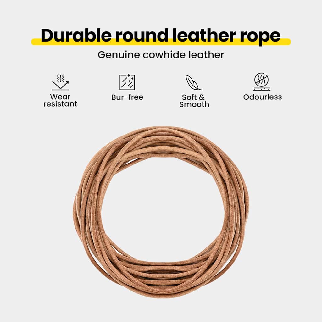 Leather Cord Brown Ø4 mm x 5 m Leather