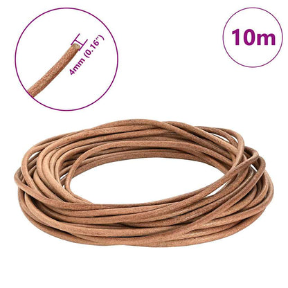Leather Cord Brown Ø4 mm x 10 m Leather