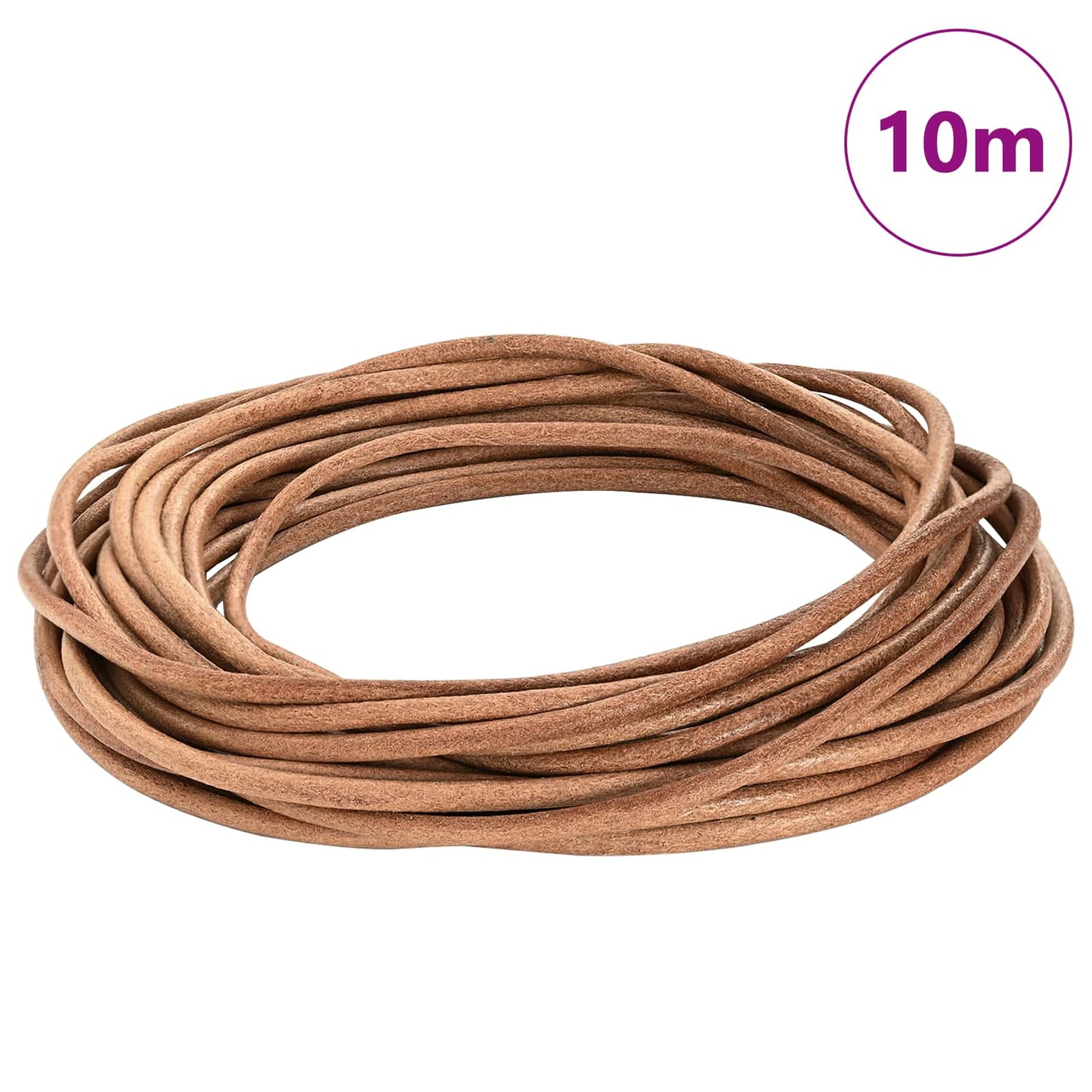 Leather Cord Brown Ø4 mm x 10 m Leather