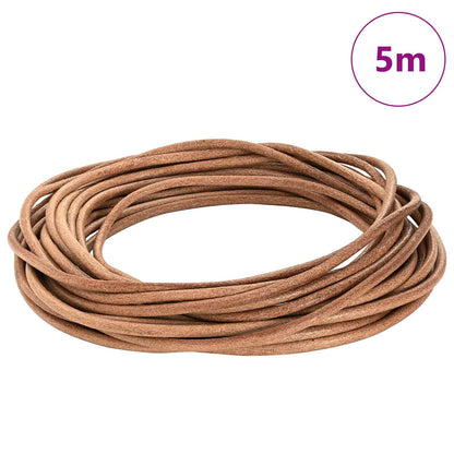Leather Cord Brown Ø5 mm x 5 m Leather