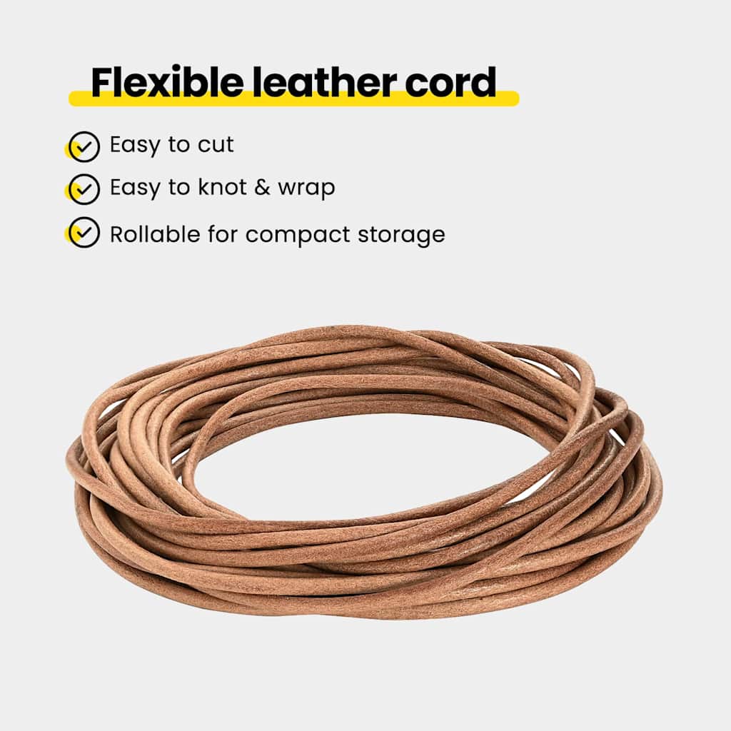 Leather Cord Brown Ø5 mm x 10 m Leather