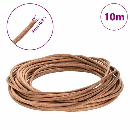 Leather Cord Brown Ø5 mm x 10 m Leather