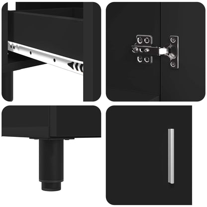 Bathroom Vanity Unit Black 60 x 35 x 60 cm Engineered Wood