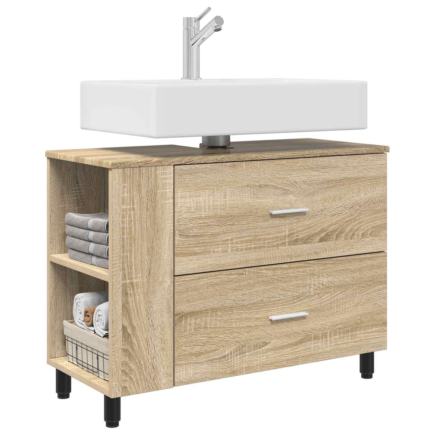 Bathroom Vanity Unit Sonoma Oak 80 x 35 x 60 cm Engineered Wood