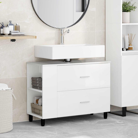 Bathroom Vanity Unit High Gloss White 80 x 35 x 60 cm
