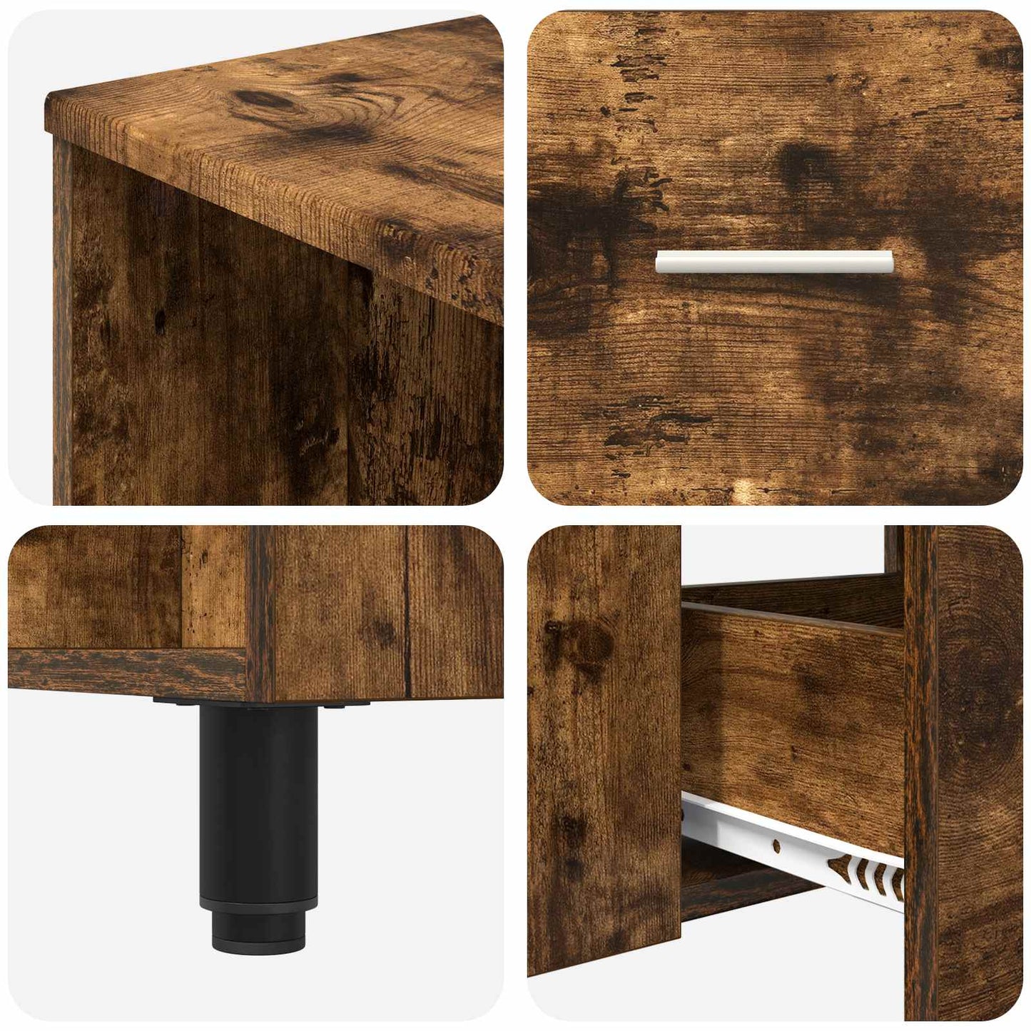 Bathroom Vanity Unit Smoked Oak 80 x 35 x 60 cm Engineered Wood
