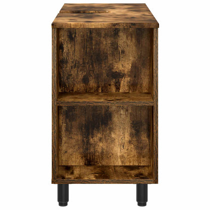 Bathroom Vanity Unit Smoked Oak 80 x 35 x 60 cm Engineered Wood