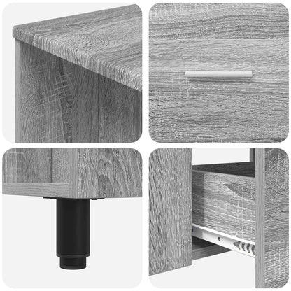 Bathroom Vanity Unit Grey Sonoma 80 x 35 x 60 cm
