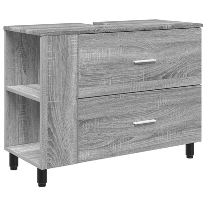 Bathroom Vanity Unit Grey Sonoma 80 x 35 x 60 cm