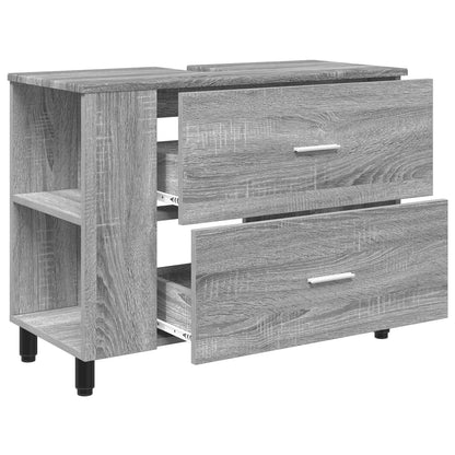 Bathroom Vanity Unit Grey Sonoma 80 x 35 x 60 cm