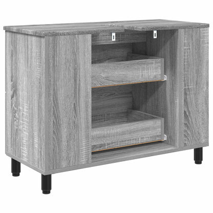 Bathroom Vanity Unit Grey Sonoma 80 x 35 x 60 cm