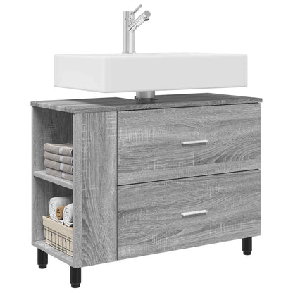 Bathroom Vanity Unit Grey Sonoma 80 x 35 x 60 cm