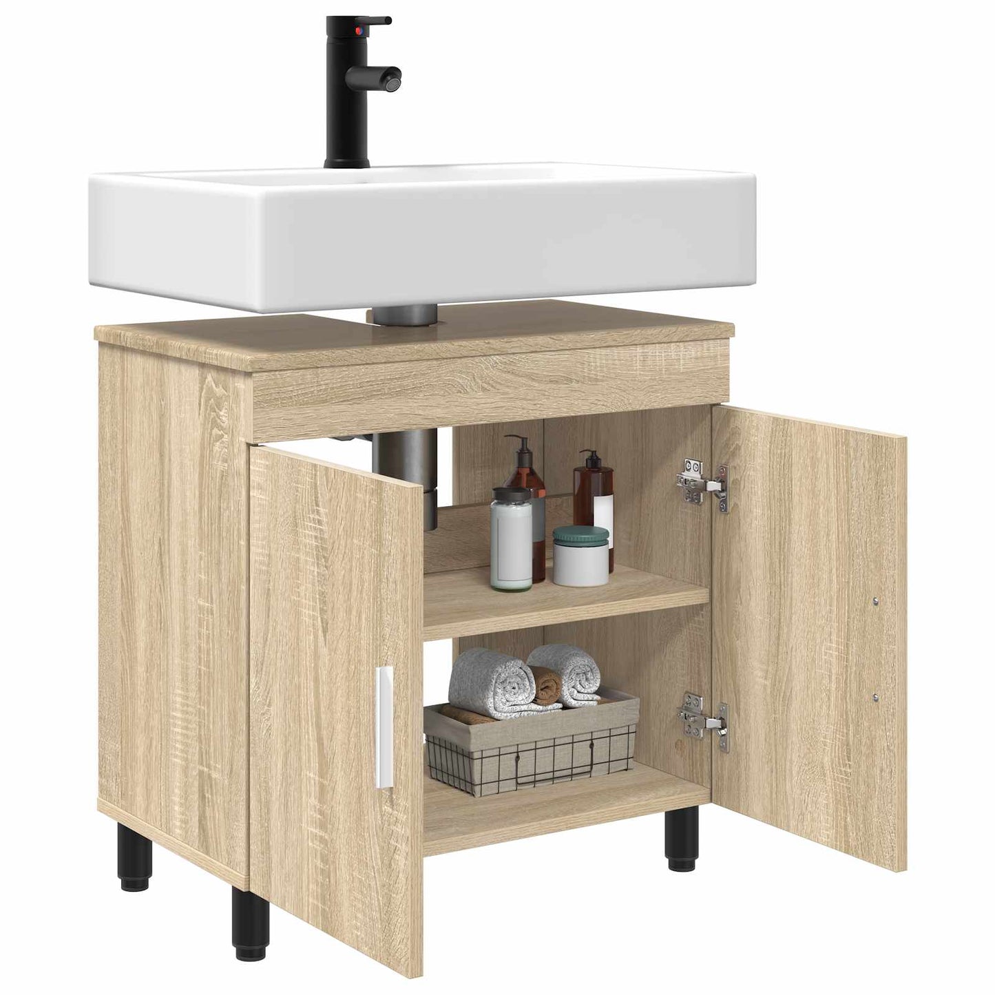 Bathroom Vanity Unit Sonoma Oak 60 x 35 x 60 cm Engineered Wood