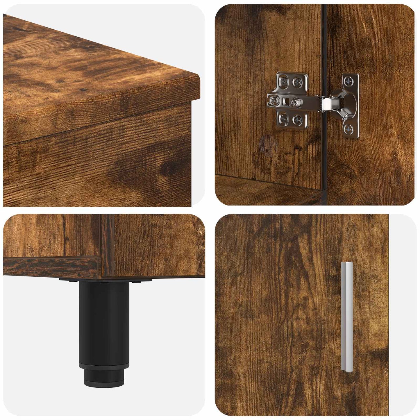 Bathroom Vanity Unit Smoked Oak 60 x 35 x 60 cm Engineered Wood